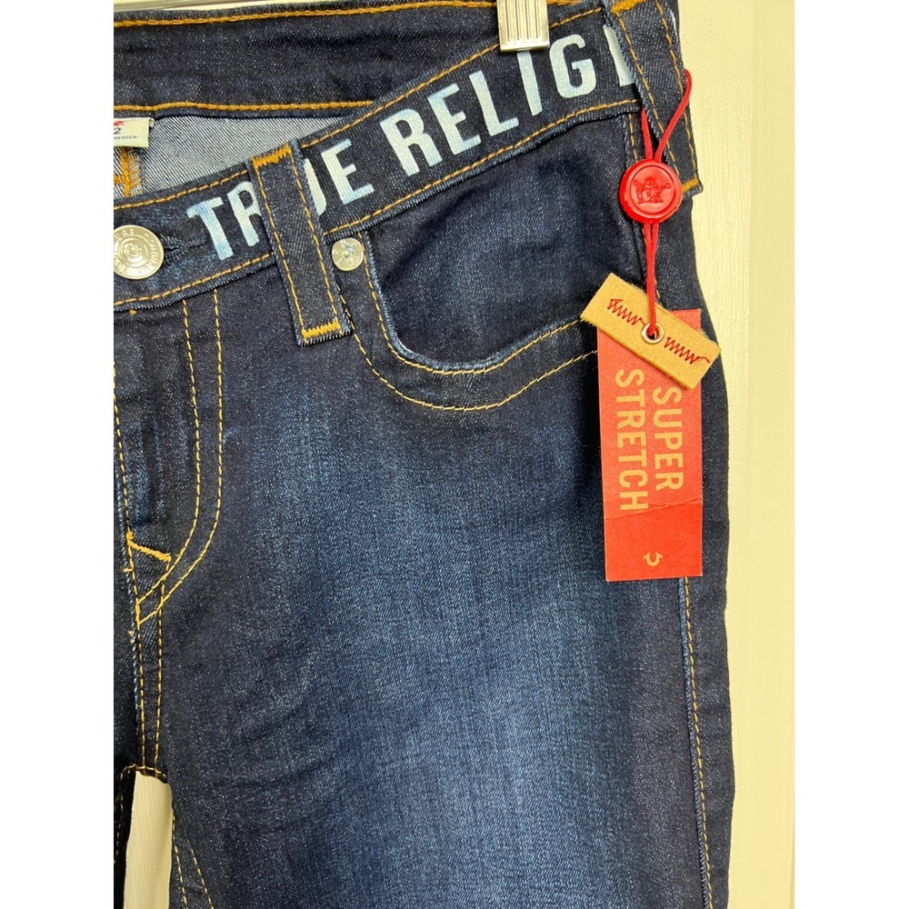 True Religion Skinny Jeans Women 32 Blue Logo Waistband Super Stretch Denim PF17 - Picture 12 of 16